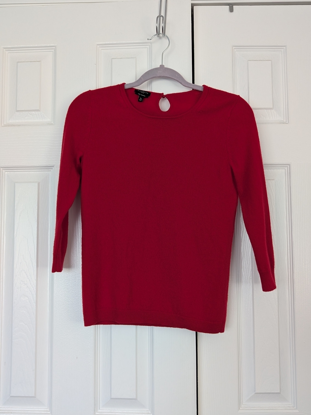 Talbots Red Cashmere Crewneck Sweater